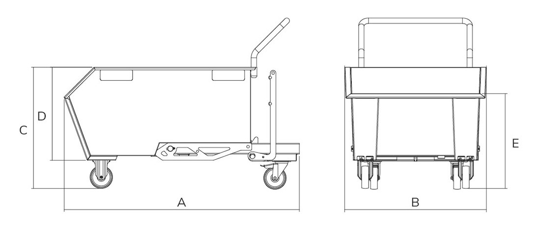 tipping skip 300L drawing