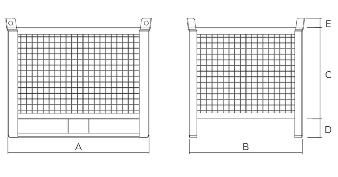 Heavy Duty Wire Mesh Stillage Drawing