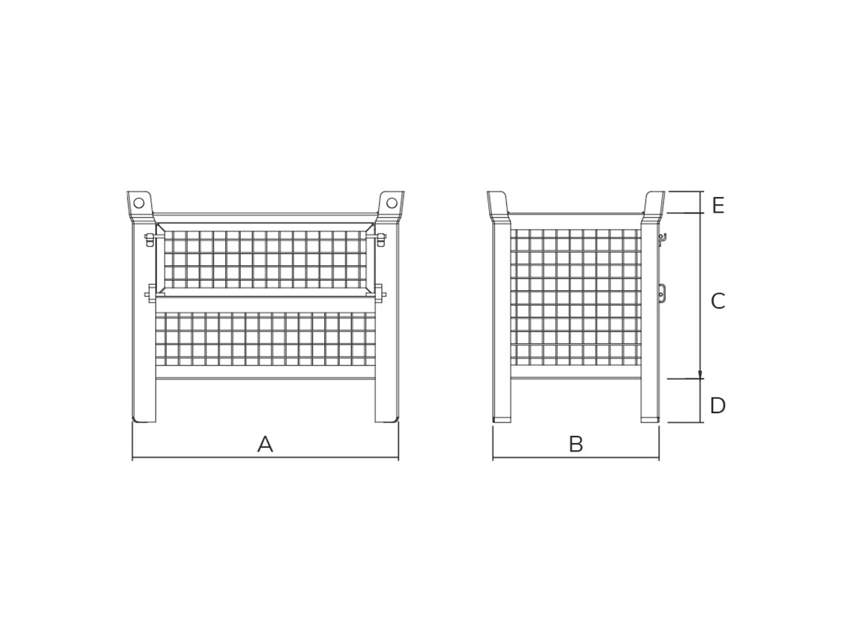 Wire Mesh Stillage Drawing