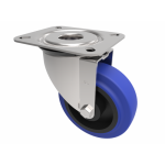 Blue Rubber Wheel Swivel Castor 80mm