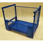 Folding Gitter Box Mesh Stillage with Half Drop Front Open