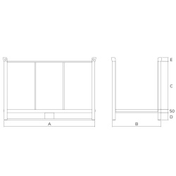 Open Ended Stillages 1000kg Drawing