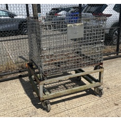 Used Folding Wire Cage on Trolley