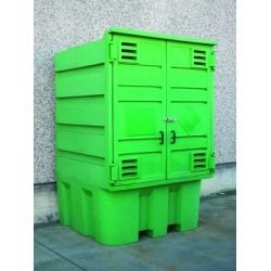 Polyethylene Storage Cabinet with sump for IBC closed