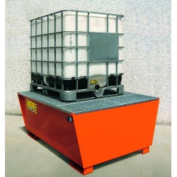 Steel Sump Pallet with Polyethylene Tank Liner for IBCs