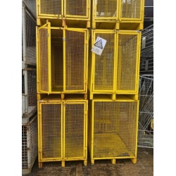 Used Yellow Lockable Wire Mesh Stillage