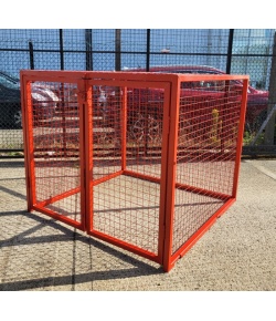 Used Red Wire Mesh Gas Cage