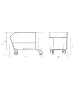 Standard Tipping Skip 500L Drawing