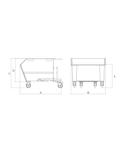 Heavy Duty Tipping Skip 750L Drawing