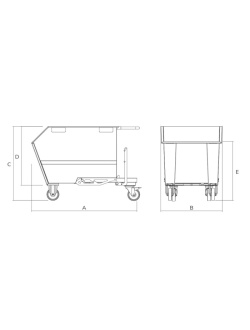 Standard Tipping Skip 500L Drawing