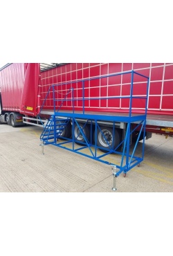 Trailer Side Access Mobile Platform with steps - 3m with stabilizers