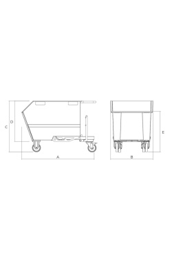 Standard Tipping Skip 500L Drawing