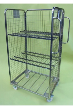 3 Sided Merchandising Trolley with additional shelves 