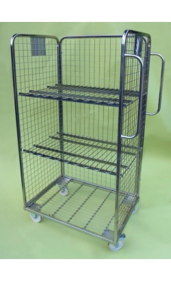 3 Sided Merchandising Trolley with additional shelves 