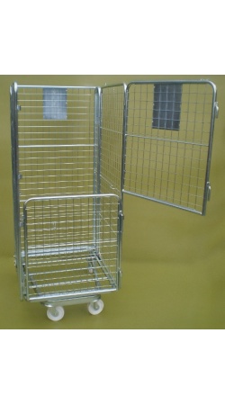 2 door roll pallet mesh open