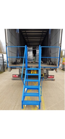 Hercules Folding Wing Gate Lorry Trailer Access Steps end on view