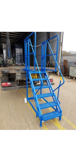 Folding Wing Gate Lorry Trailer Access Steps with lever brake