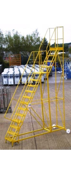 Mobile steps 16 step ladder with Platform height of 4m
