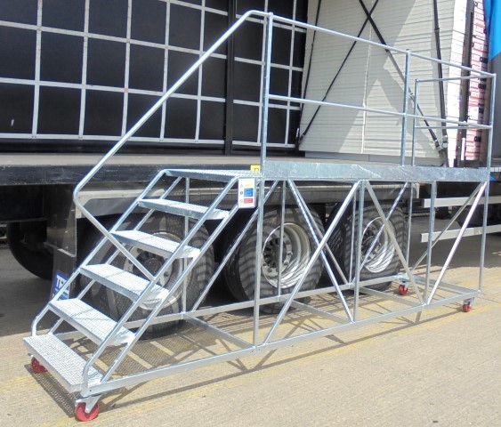 Galvanised trailer access platform