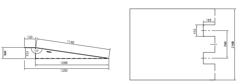 Container ramp dimensions