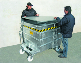 Galvanized Finish and lid on tipping skip