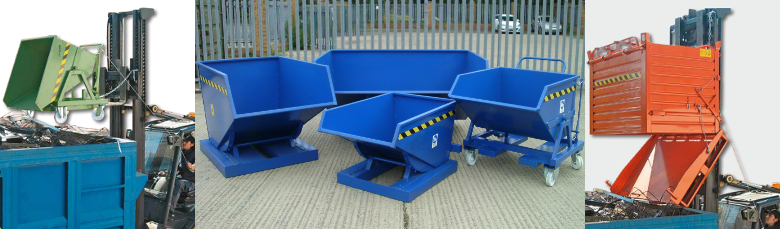Tipping Skips and Drop Bottom Bins in use