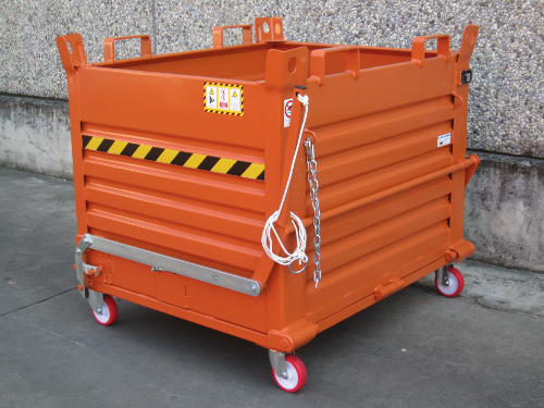 Picture of drop bottom skip on wheels